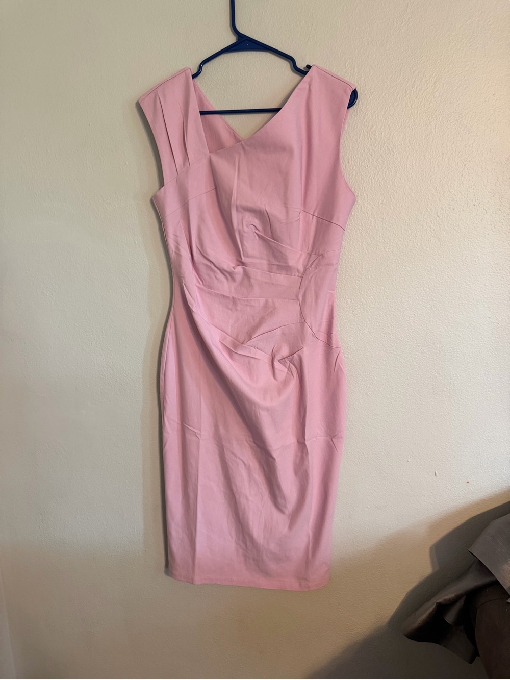MUXXN Baby Pink Retro 1950s inspired Style Sheath Pencil Dress - Size L